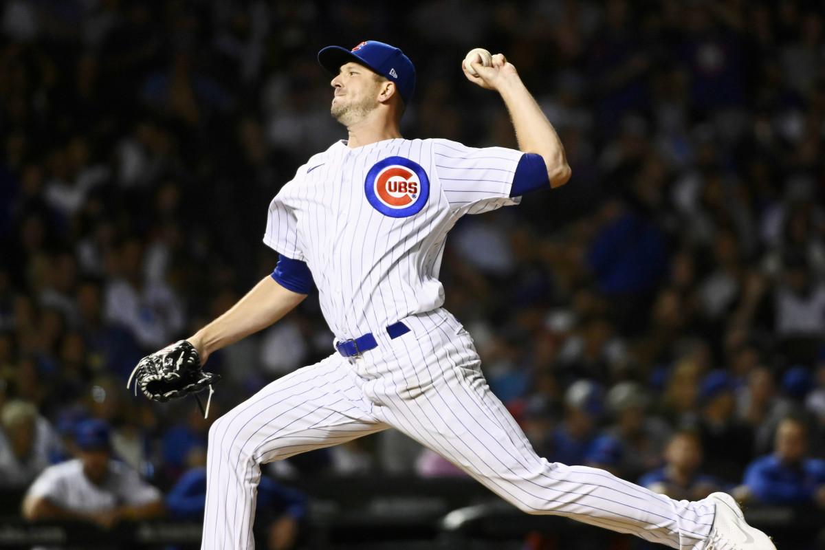 Cubs starter Drew Smyly pitches against the Cardinals at Wrigley Field. 